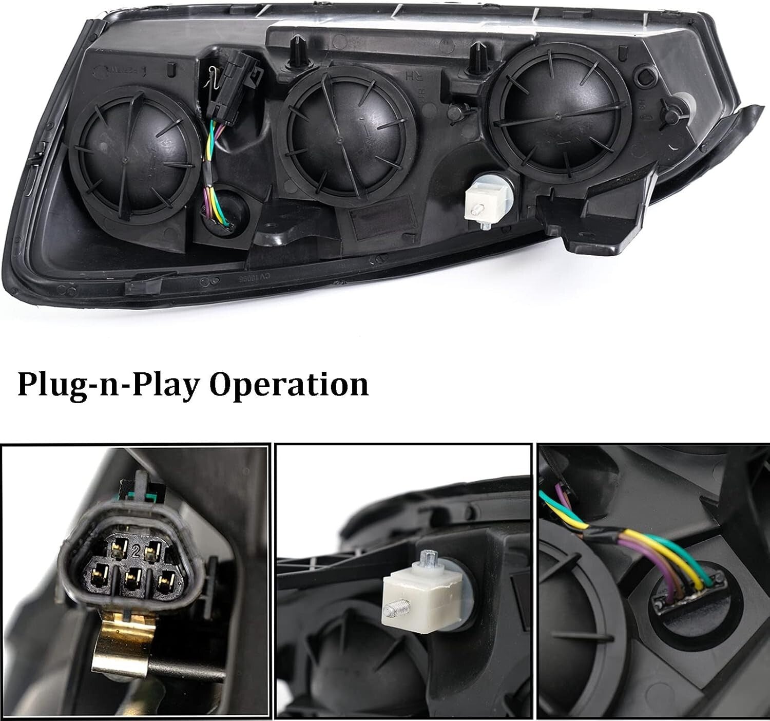 Chrome Headlight Assembly Replacement for 2004-2008 Chevy Malibu Models