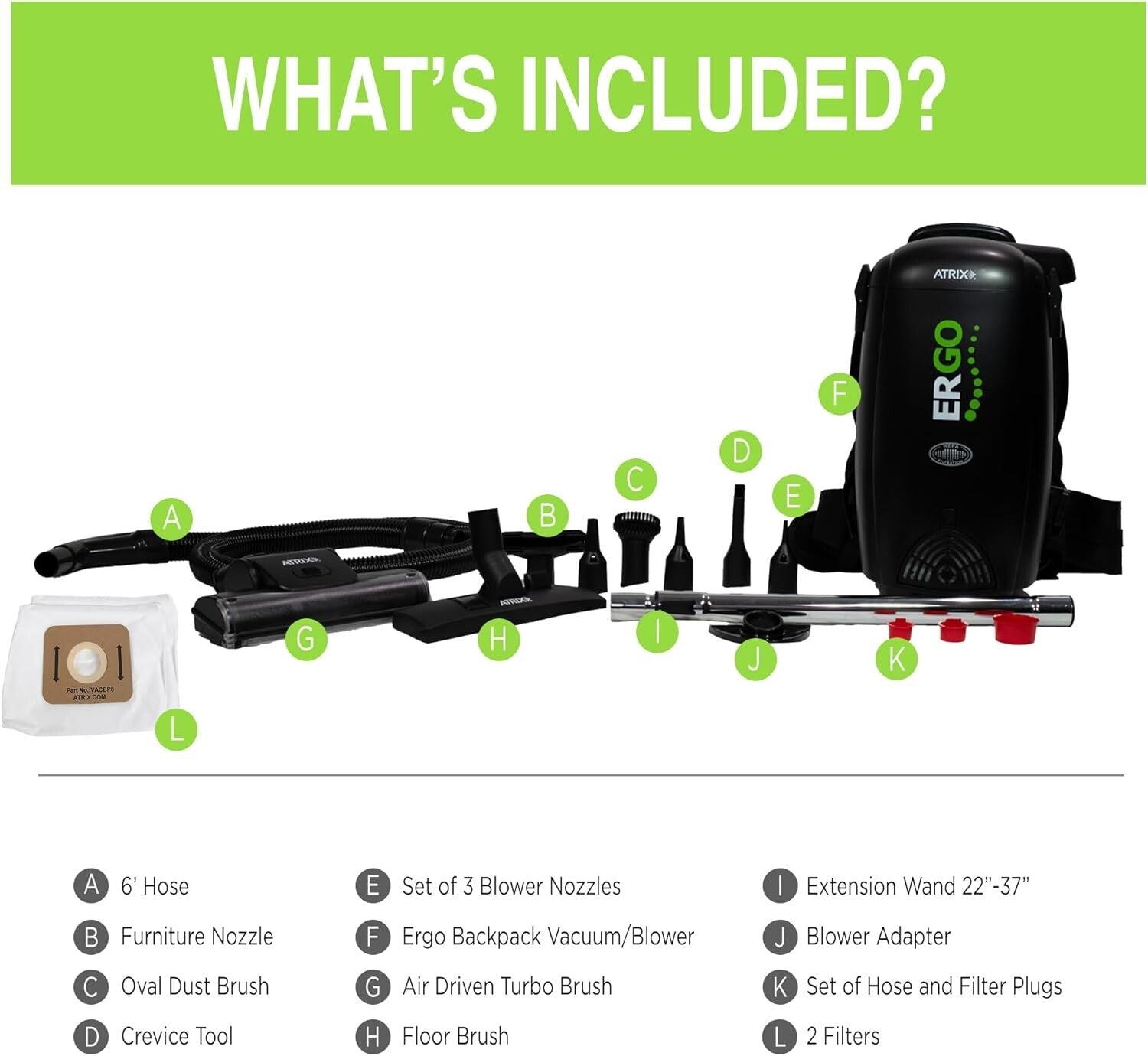Premium HEPA Backpack Vacuum Bundle with 10 Filters – Lightweight and Powerful