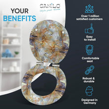 Load image into Gallery viewer, Round Decorative Toilet Seat with Soft Close Feature - Marble Brown Charm