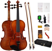 Load image into Gallery viewer, Premium 4/4 Violin Set with Ironwood Bow, Extra Strings &amp; Quality Accessories