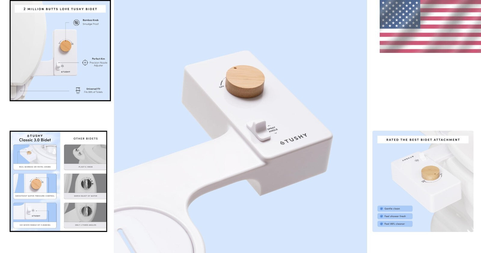 Eco-Friendly Non-Electric Bidet Toilet Seat Attachment with Adjustable Nozzle