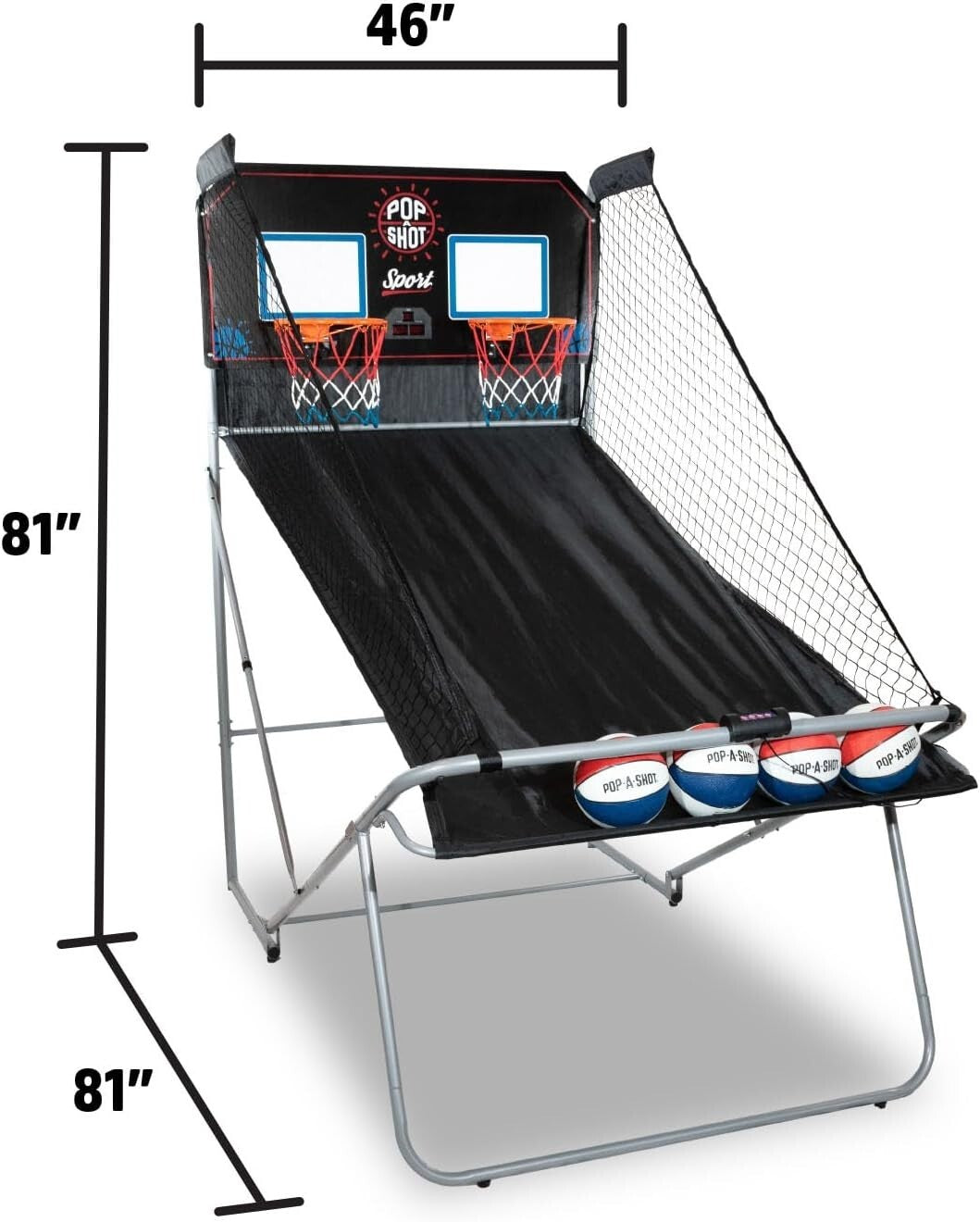 Foldable Arcade Basketball Game - Durable Steel Frame with 10 Game Options