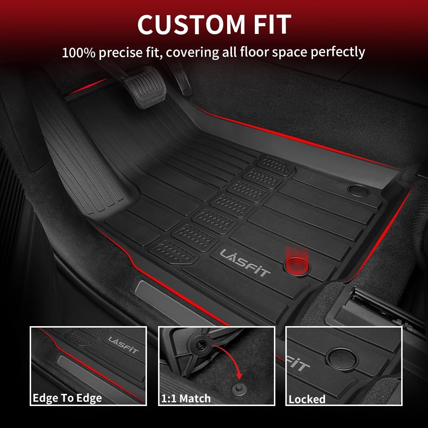 Custom Fit All-Weather Floor Mats for Jeep Grand Cherokee L 2021-2025, Black