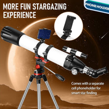 Load image into Gallery viewer, Portable 90mm Refractor Telescope - 800mm &amp; Phone Adapter for Stargazing