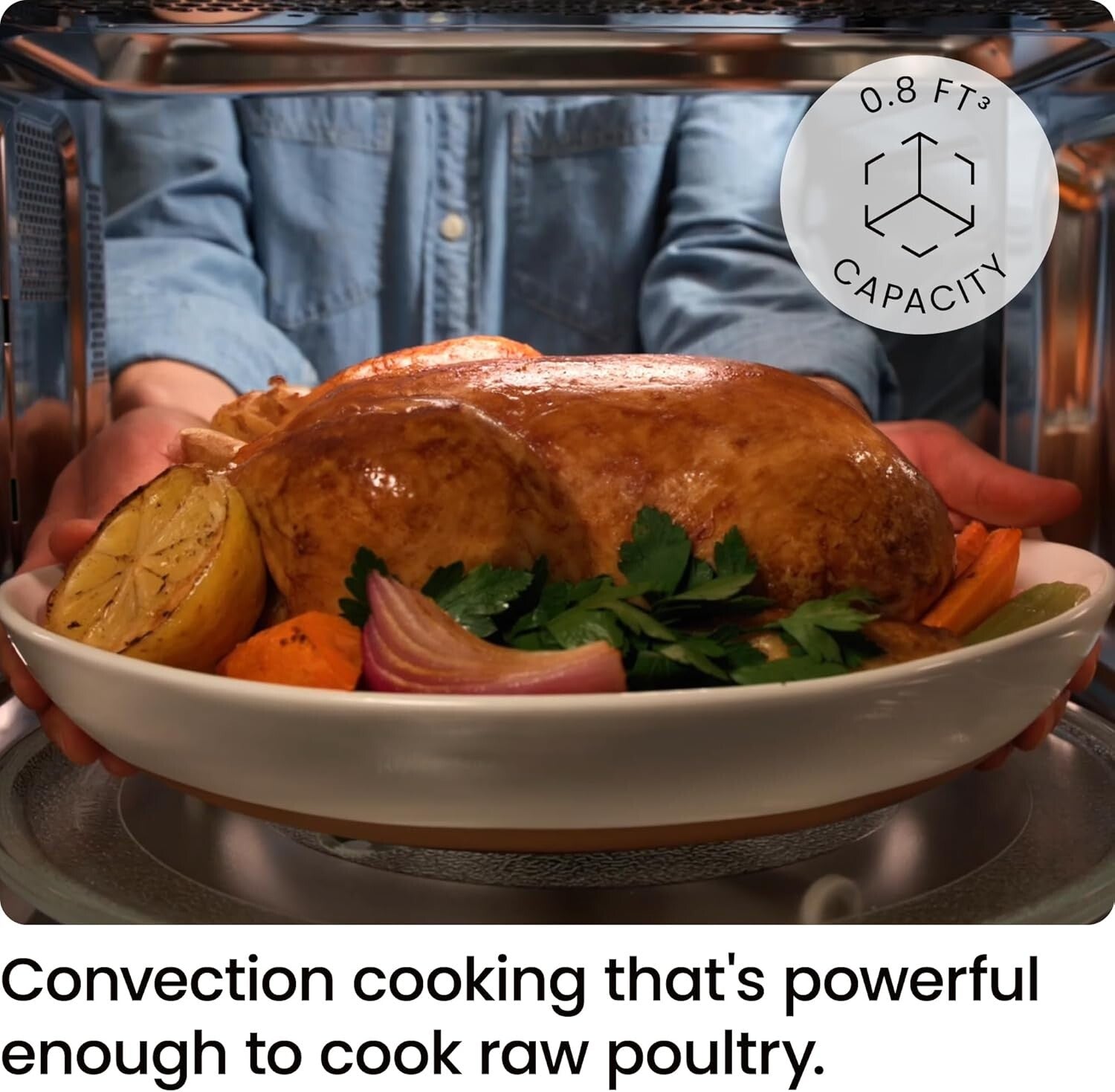 Effortless Cooking with Eco-Friendly Countertop Convection Microwave - 6 Presets