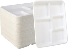 Load image into Gallery viewer, Biodegradable 5-Compartment Serving Plates - Ideal for Celebrations and Events