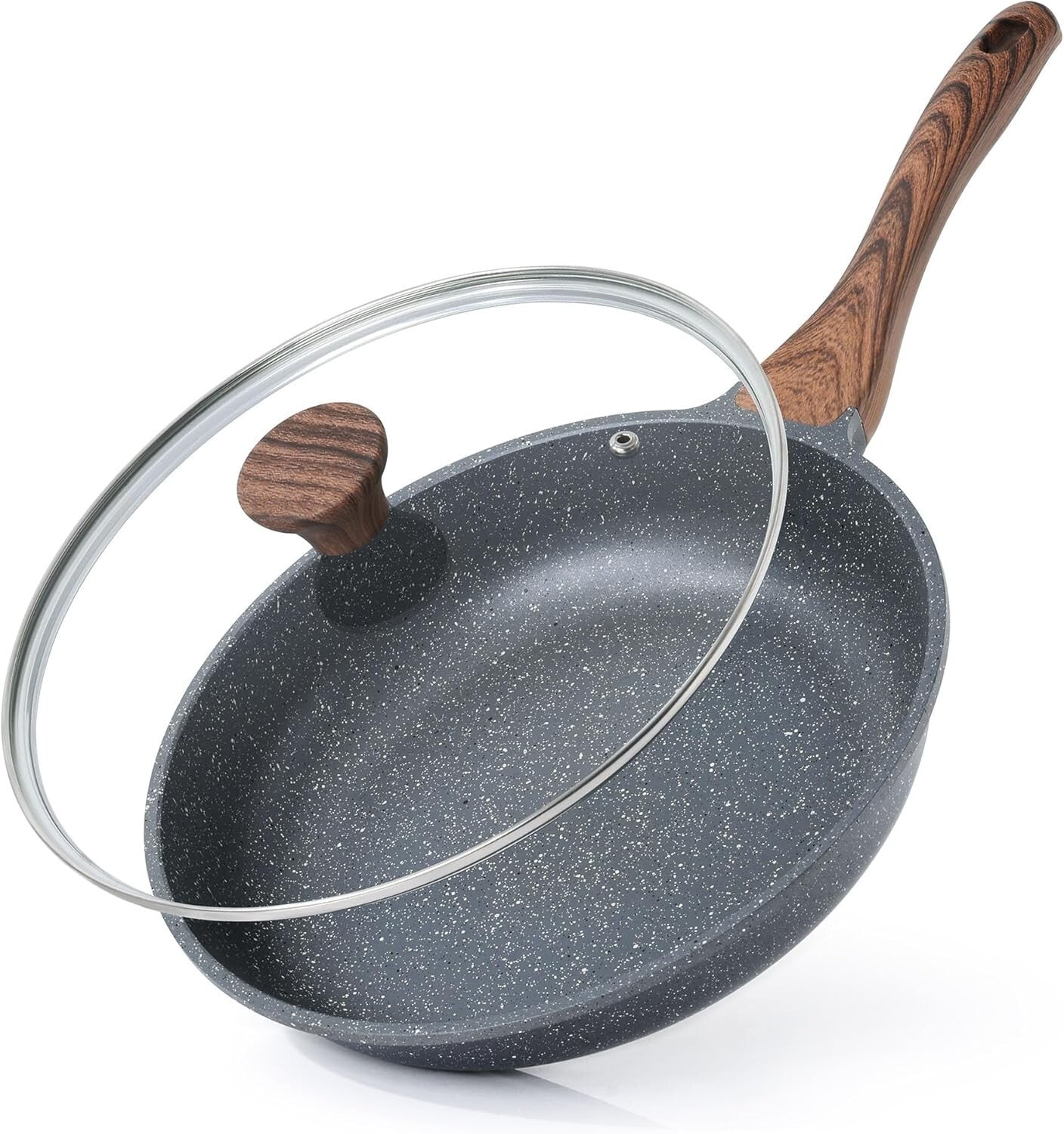 Elegant 12.5-Inch Nonstick Pan with Tempered Lid - Perfect for Kitchen Mastery