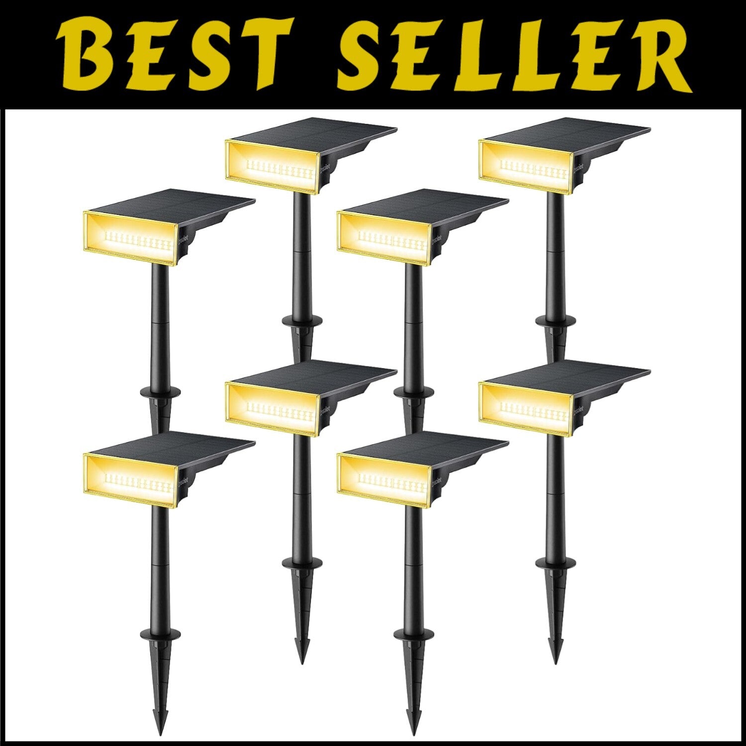 Durable Solar Powered Spotlights - 8 Pack of Adjustable 3000K Outdoor Lighting