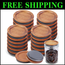 Load image into Gallery viewer, Elegant Bamboo Mason Jar Lids - 24 Pack for Organizing &amp; Freshness Preservation
