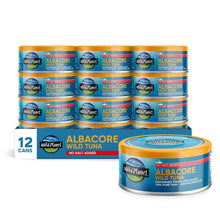 Load image into Gallery viewer, No Salt Added Wild Albacore Tuna, Protein-Rich, Easy Pull Tab, 12 x 5 Ounces
