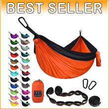 Load image into Gallery viewer, XL Camping Hammock with Tree Straps &amp; Carabiners - Premium Comfort for Outdoors