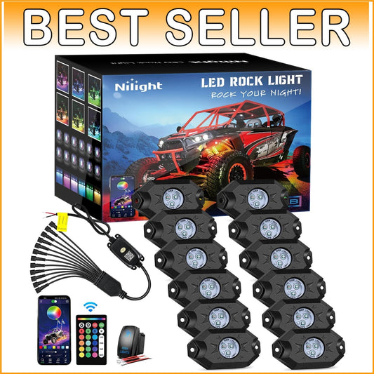 Wireless RGB LED Rock Light Set with App Control for Enhanced Vehicle Visibility