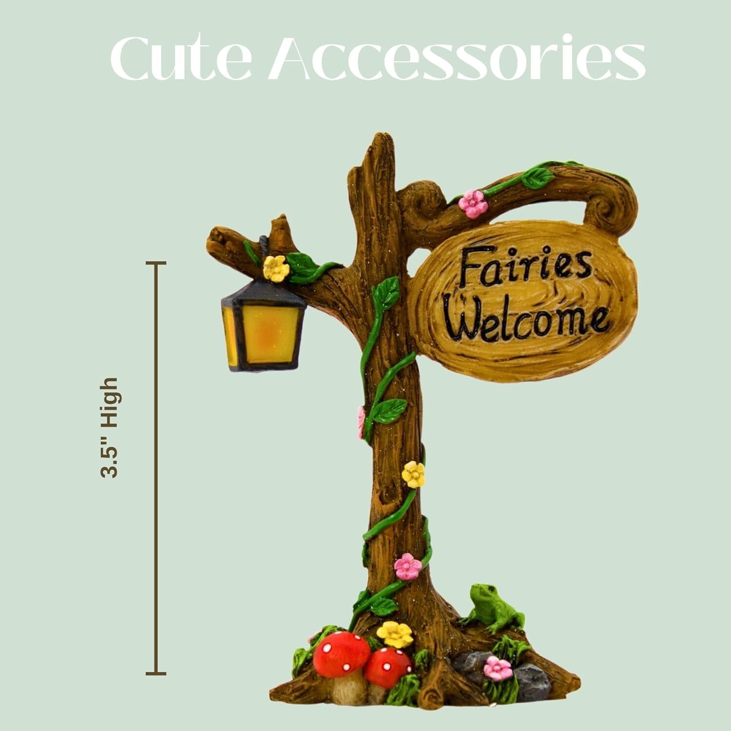 7-Inch Water-Resistant Fairy Garden House Kit with Fairies & Accessories