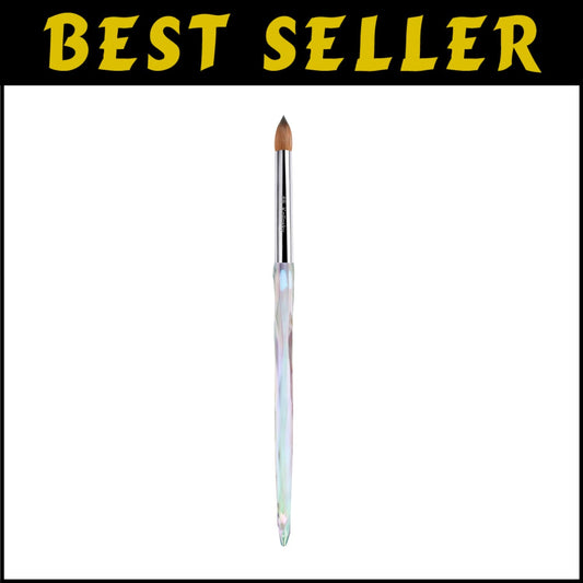 Professional Kolinsky Acrylic Nail Brush for Beginners and Pros - Crystal Handle