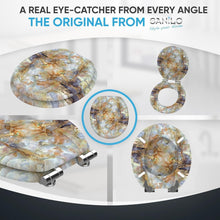 Load image into Gallery viewer, Round Decorative Toilet Seat with Soft Close Feature - Marble Brown Charm