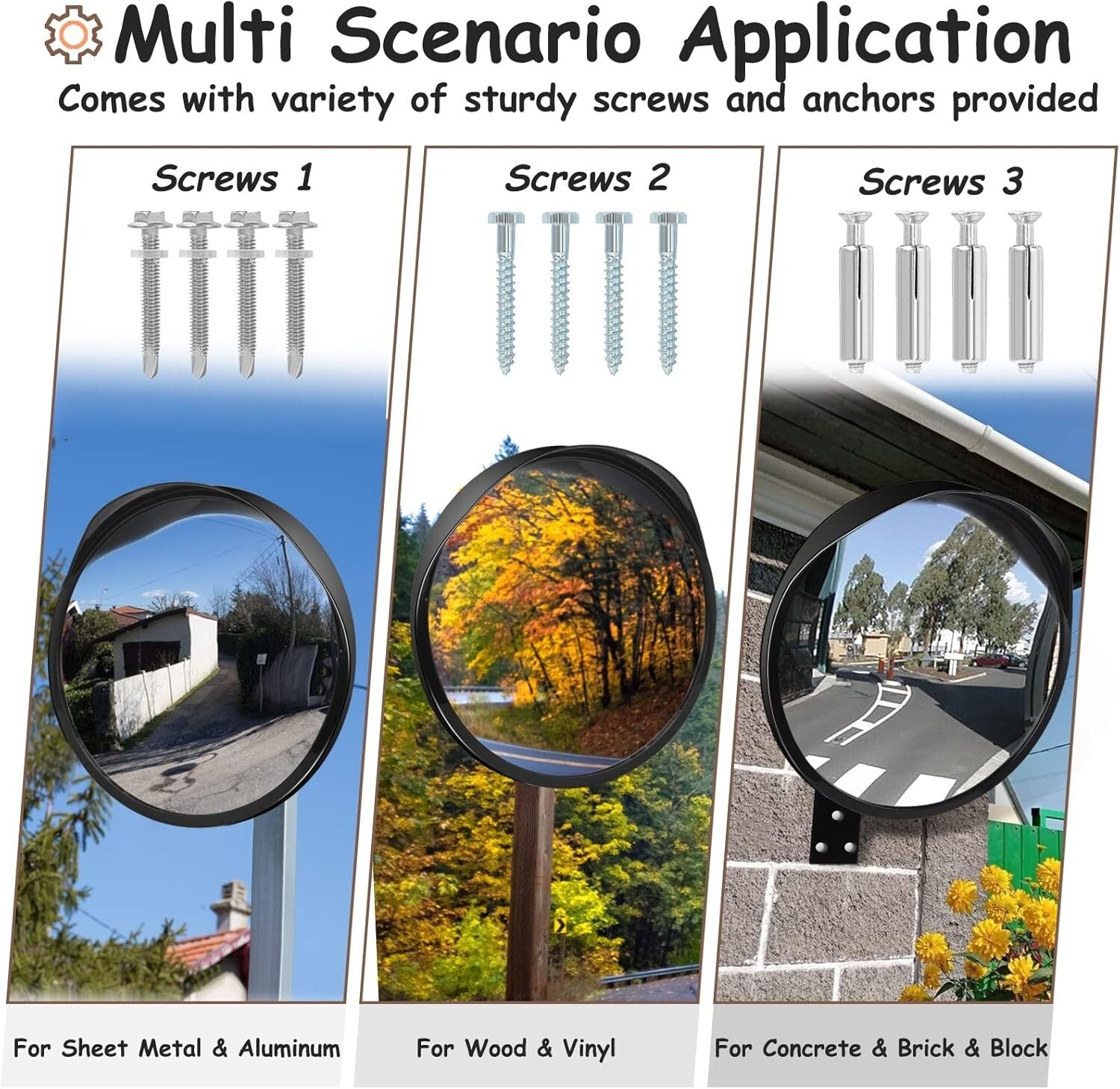 Safety Enhancing 18-Inch Acrylic Security Mirror with Universal Fit Mounting