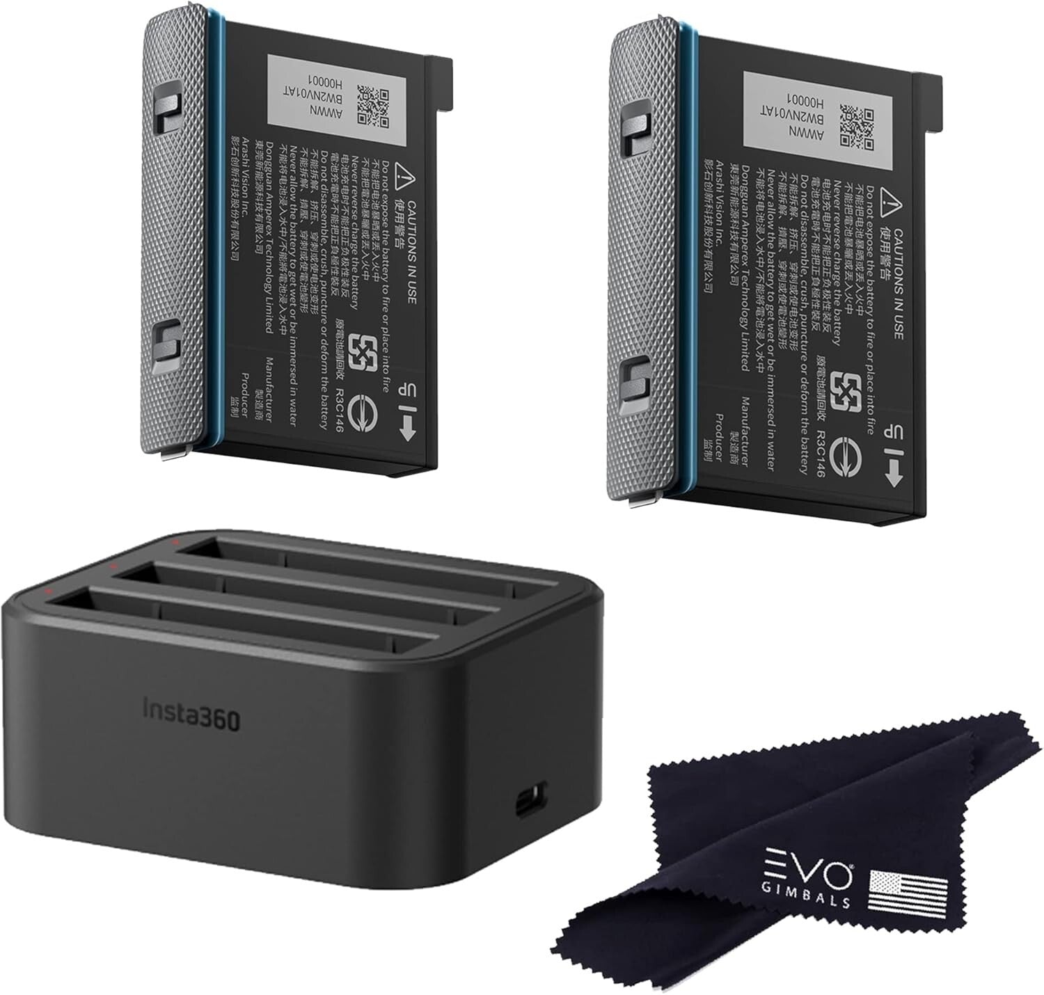 Complete X3 Camera Power Solution: Fast Charge Hub + 2 Batteries Included