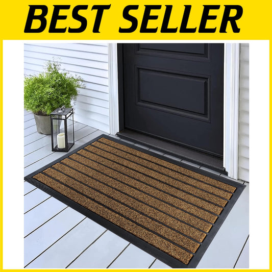 Low Profile 32" x 20" Bright Brown Door Mat - Heavy Duty Indoor/Outdoor Rug