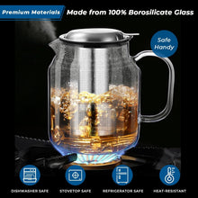 Load image into Gallery viewer, Extra-Large 85oz Borosilicate Glass Teapot with Removable Infuser for Families