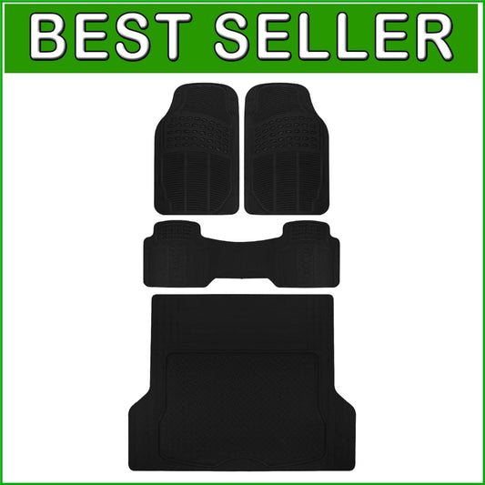 Durable Trimmable Auto Floor Mats & Cargo Liner for All Vehicle Types - Black
