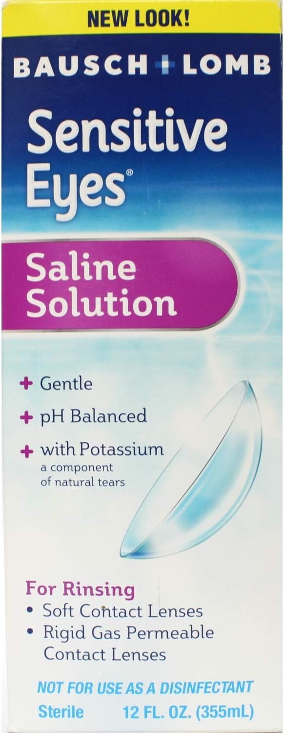 Extra Gentle pH-Balanced Sensitive Eyes Saline Solution - 12-Ounce Size, 6 Pack