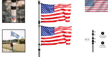 Load image into Gallery viewer, Lightweight 14'4" Telescoping Flagpole with Clips - Perfect for Sports Events