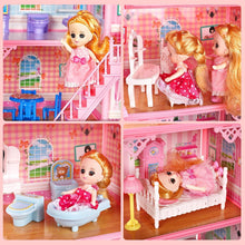 Load image into Gallery viewer, Illuminated Dollhouse with 11 Rooms - Build &amp; Play with Lights and Furnishings