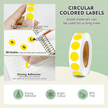 Load image into Gallery viewer, Self-Adhesive Round Dot Stickers - 1/2 Inch Yellow Labels for Any Occasion