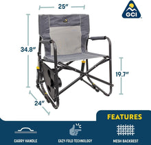 Load image into Gallery viewer, Durable Folding Rocking Chair with Side Table - Perfect for Camping &amp; Relaxation
