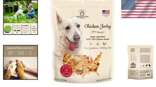 All-Natural Chicken Jerky Dog Treats - High Protein, 2 LB Resealable Bag
