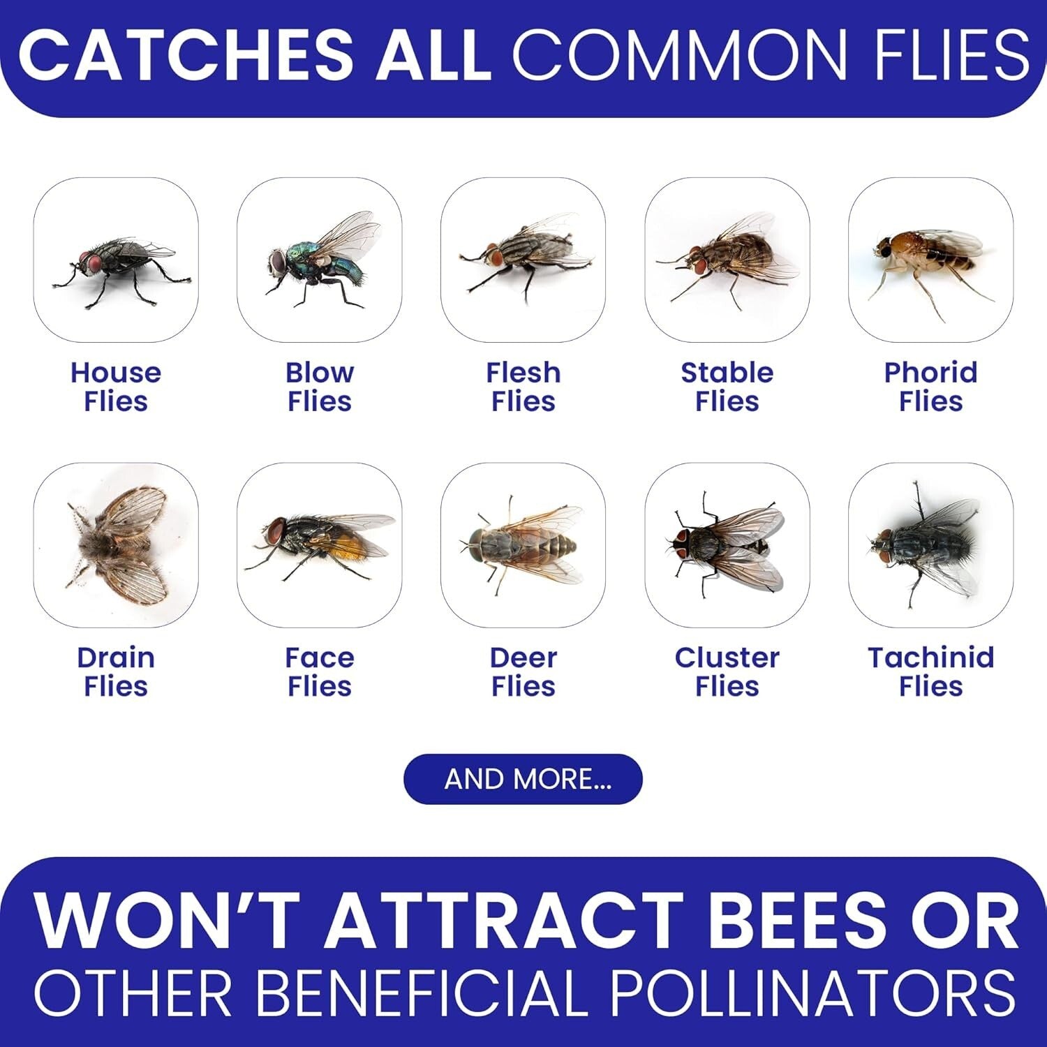 Easy Setup Fly Trap Bags - 12 Non-Toxic Hanging Lures for Outdoor Pest Control