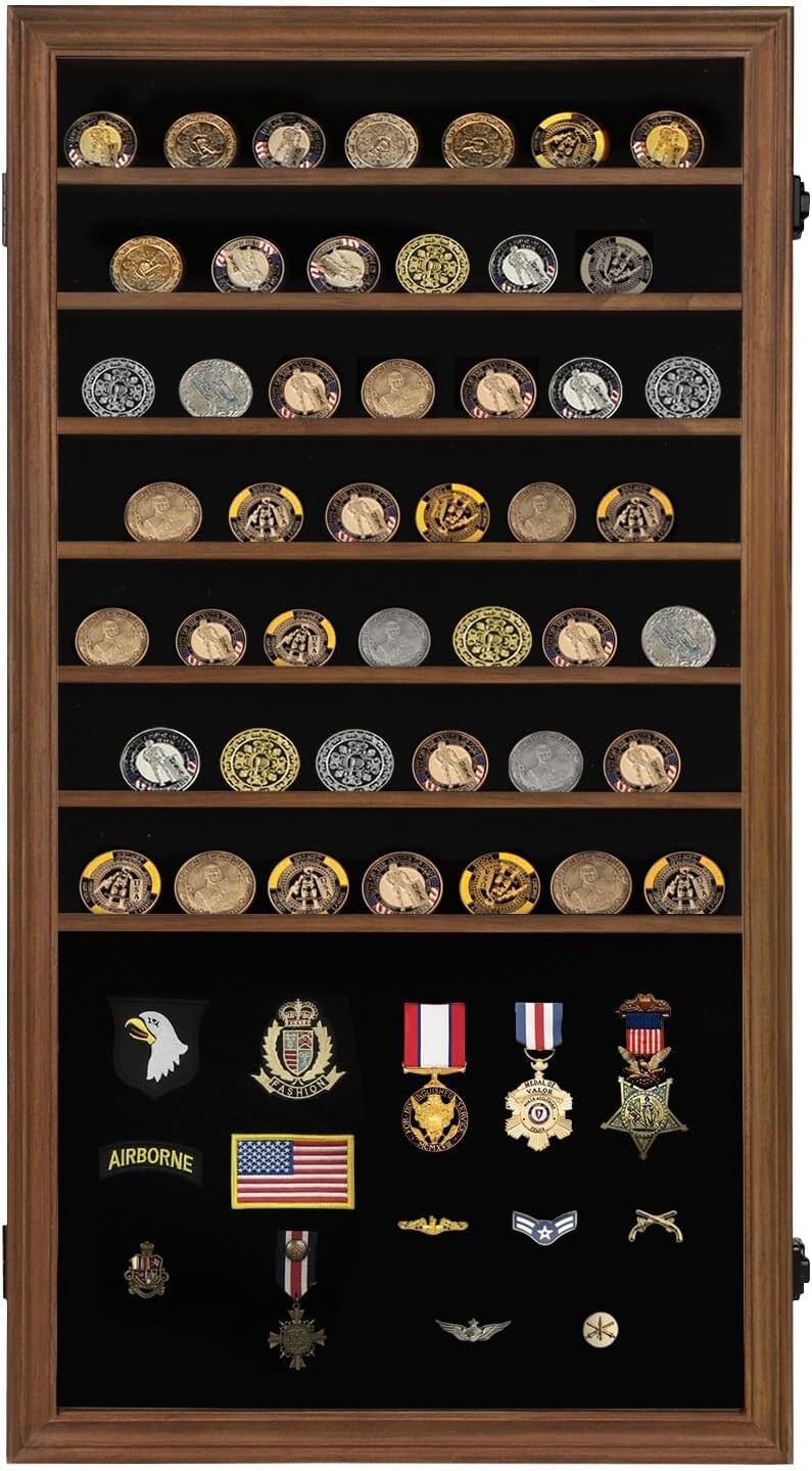 Removable Shelf Coin Display Case - Protects, Organizes & Showcases Collectibles