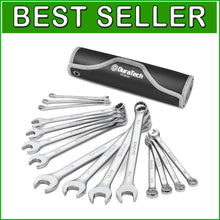 Load image into Gallery viewer, 15-Piece Combination Wrench Set - Chrome Vanadium, 12-Point, Portable Pouch