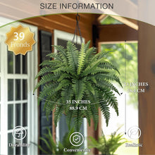 Load image into Gallery viewer, Realistic 35" Fake Boston Ferns - 4 Bespoke Bundles for Low Maintenance Elegance