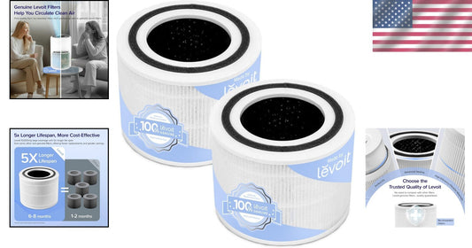 2-Pack High-Efficiency 3-in-1 Air Purifier Filter for Core300-P/S with Carbon