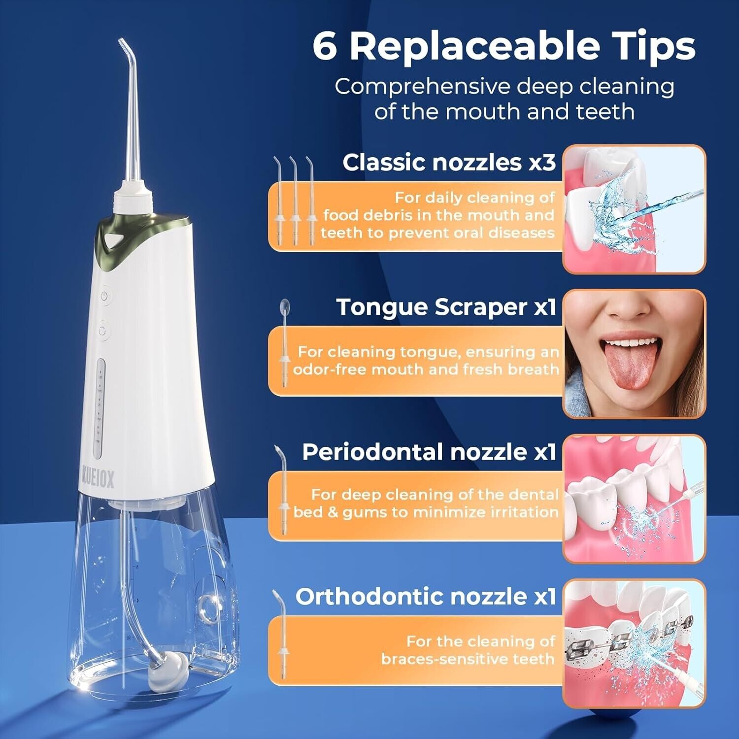 Complete Oral Care Set: 320ML Cordless Flosser & Advanced Electric Toothbrush