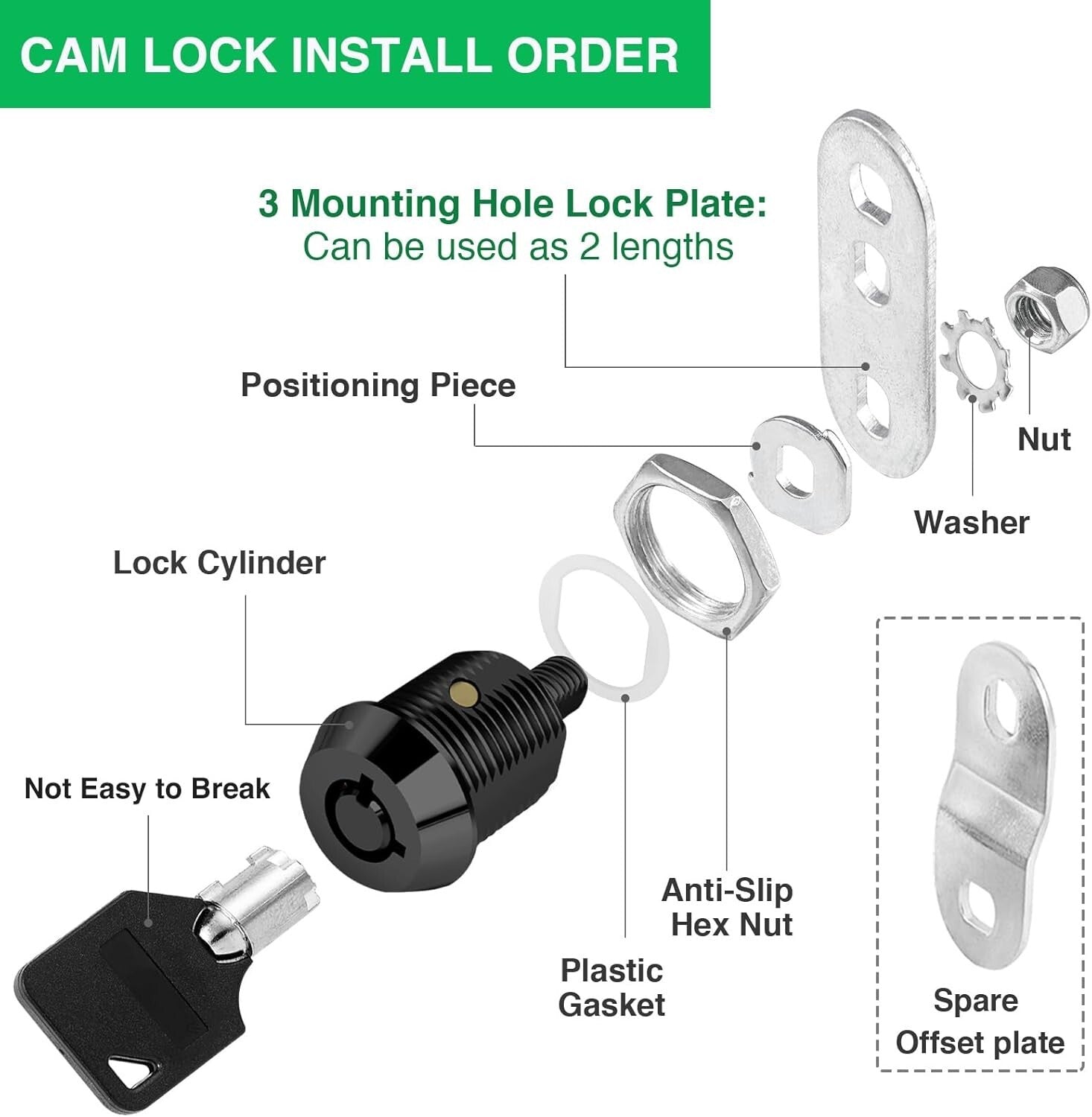 10-Pack RV Storage and Toolbox Locks - Chrome Finish 5/8 Inch Keyed Alike