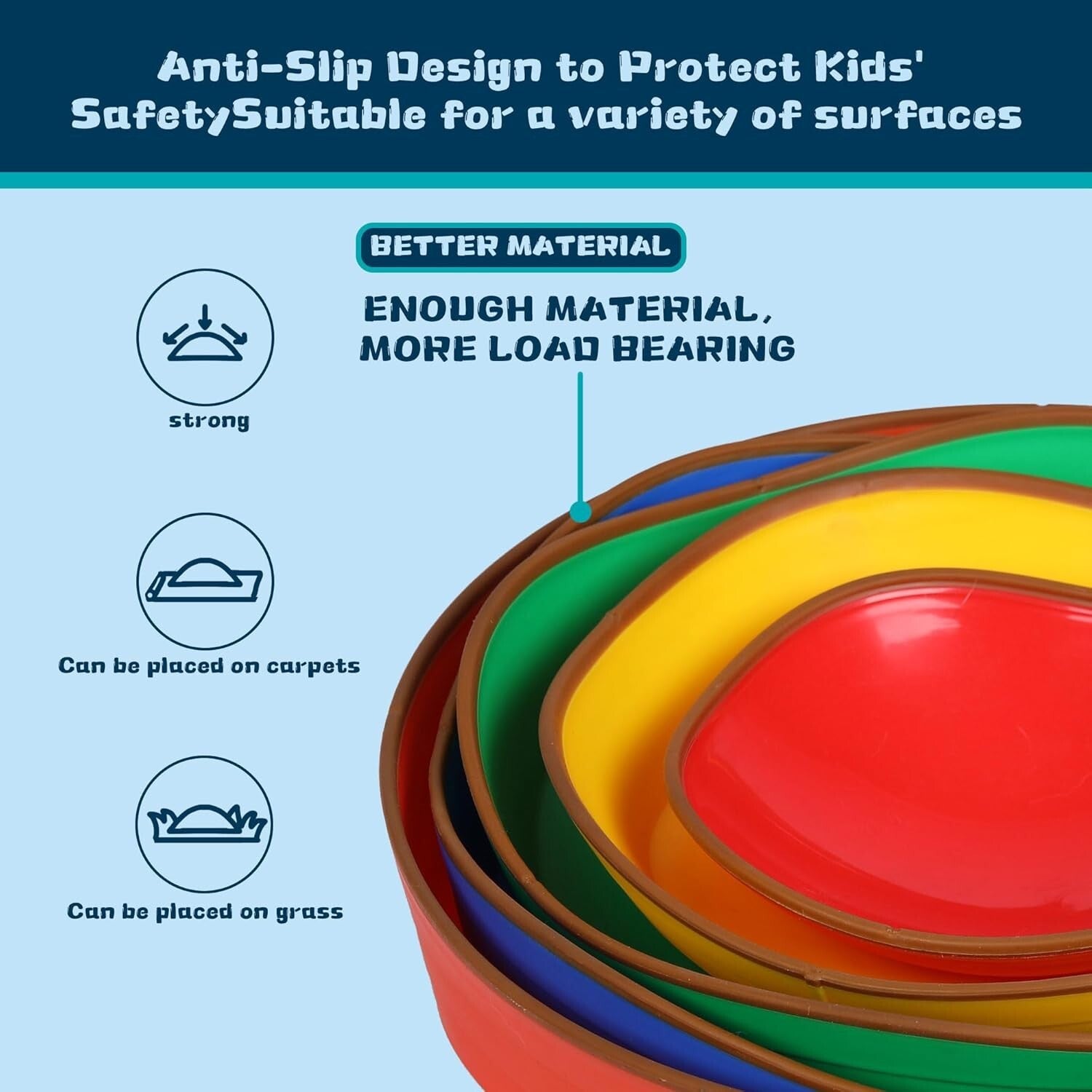 10-Piece Colorful Toddler Stepping Stones Set - Boost Balance & Coordination