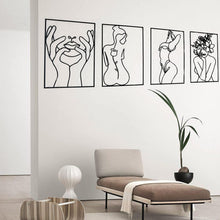 Load image into Gallery viewer, Stunning 4 Pack Metal Wall Art Décor - Minimalist 3D Line Art Women’s Shapes