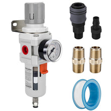 Load image into Gallery viewer, 1/2" NPT Air Filter Regulator Combo with 5 Micron Brass Element - 0-150 psi