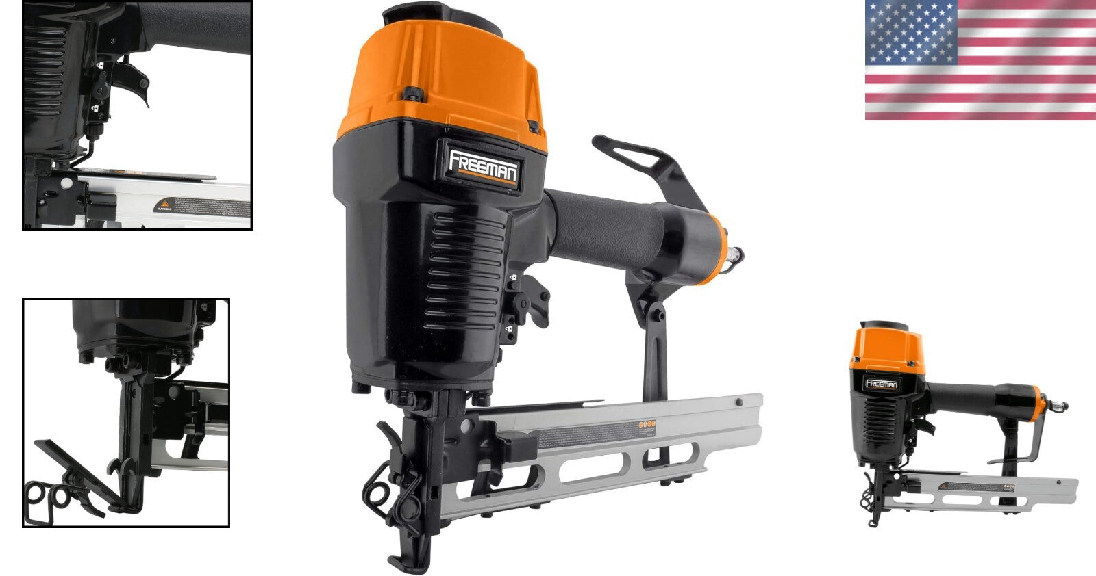 Adjustable Metal Belt Hook 16-Gauge Stapler with Quick Jam Release Feature