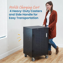 Load image into Gallery viewer, Mobile 30-Bay Charging Cart: Secure &amp; Stylish Classroom Charging Station