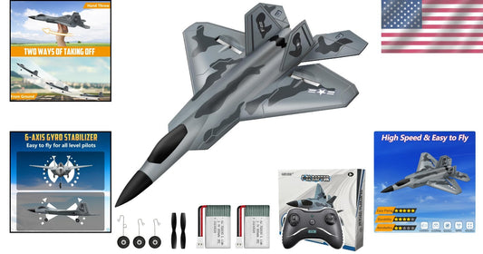F-22 RC Airplane: Durable Foam Glider with 4-Directional Control for Fun Flying