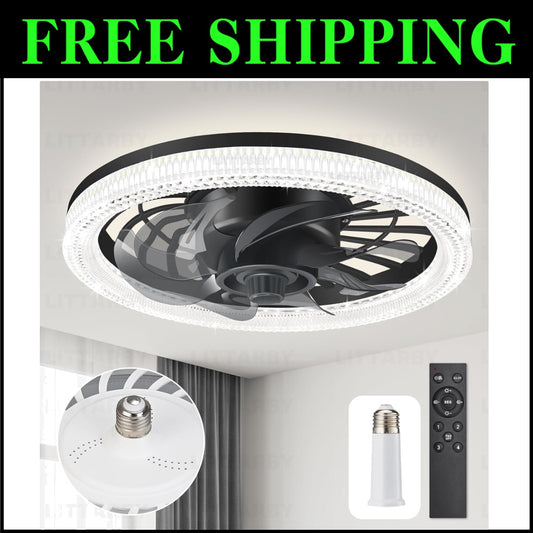 Dimmable LED Ceiling Fan with Memory Function - Perfect for Bedrooms & Kitchens