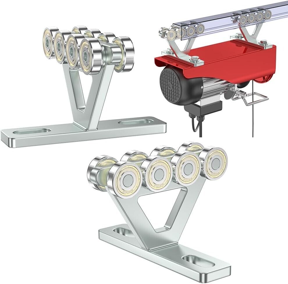 Heavy Duty 8 Wheel Roller Trolley - Easy Install for Electric Hoist Applications