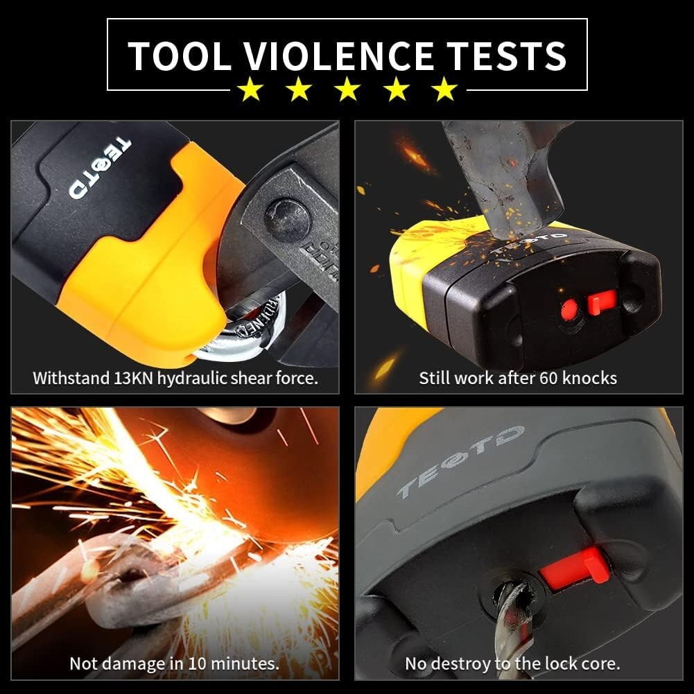 Anti-Theft U-Lock with 8.2ft Chain - Durable Security for Motorcycles & Trailers