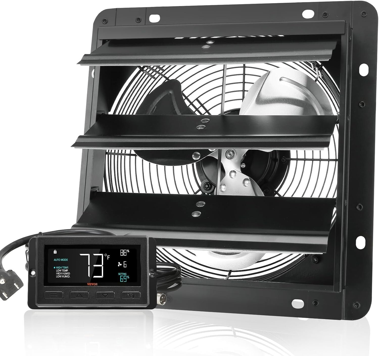 ETL Listed 10-Speed Exhaust Fan with Temperature & Humidity Control - 820 CFM