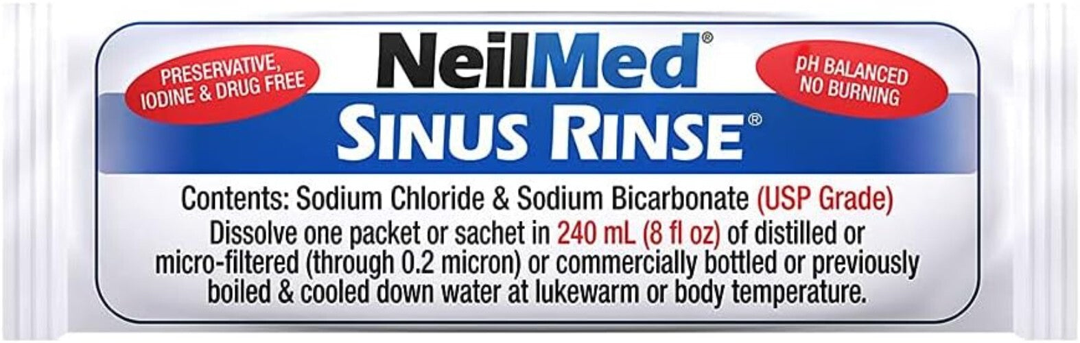 Electric Pulsating Nasal Irrigator with 30 Rinse Packets & Multiple Flow Options