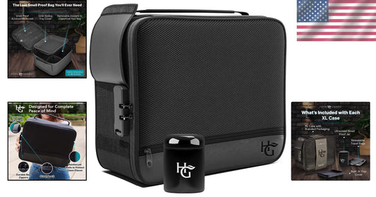 Durable Smell Proof Storage Solution - XL Case with Combination Lock & Jars