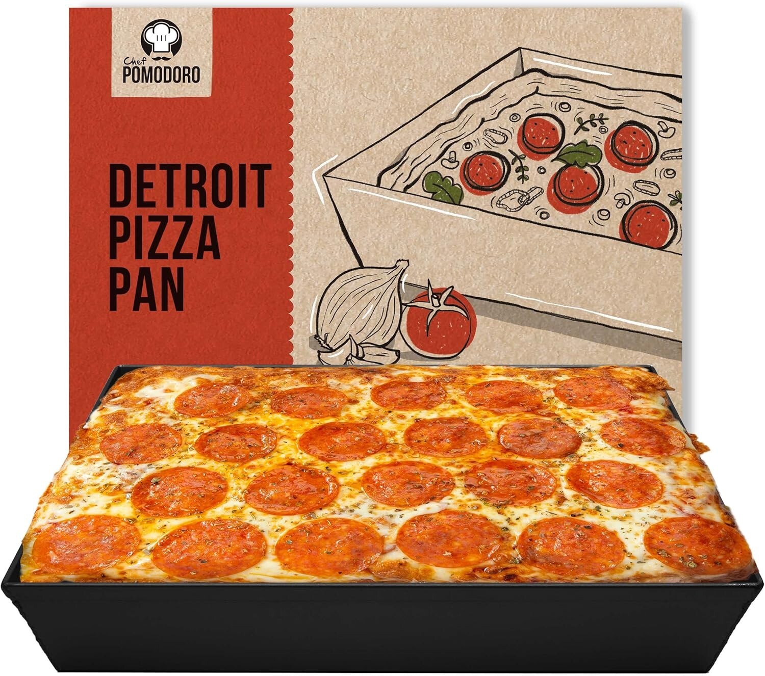 Heavy Duty Detroit Style Pizza Pan, 10 x 14 Inch - Ideal for Authentic Baking